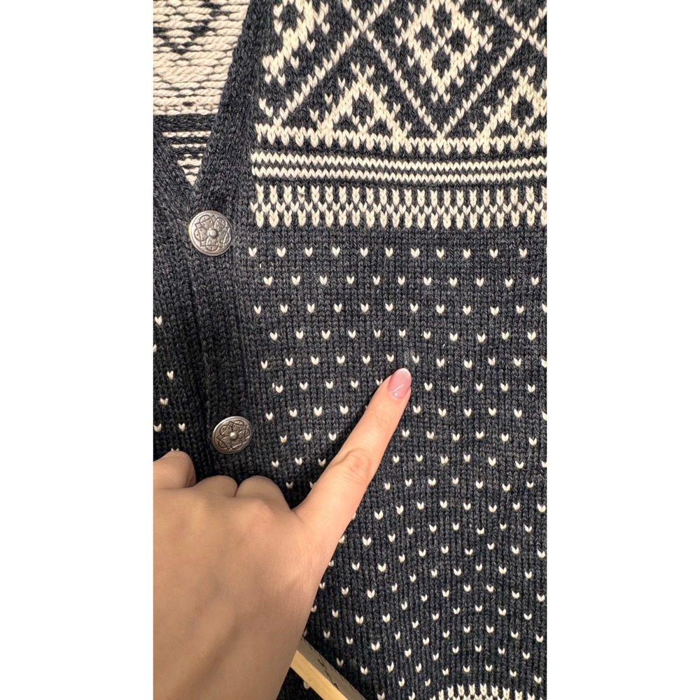 Men’s Wool Nordic Knit Button Vest XL Vintage Grandpa Style Dale of Norway - Picture 8 of 12